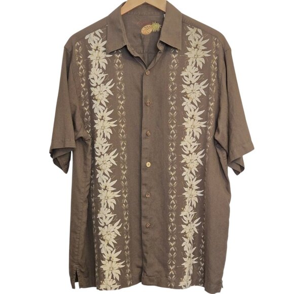 Vintage Caribbean Silk Blend Mens Hawaiian Button Up Shirt Floral Size Large Y2K - Picture 1 of 5